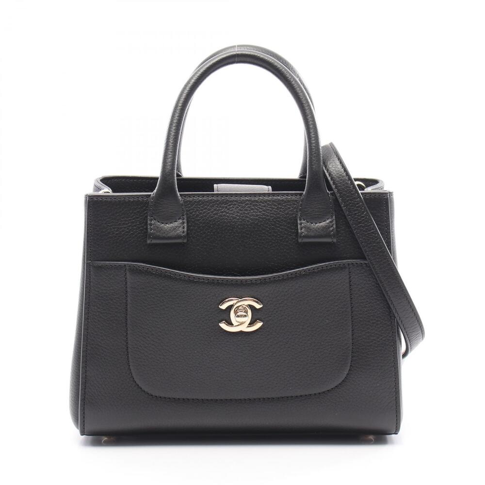 Chanel Neo Executive Tote Handbag Leather Black